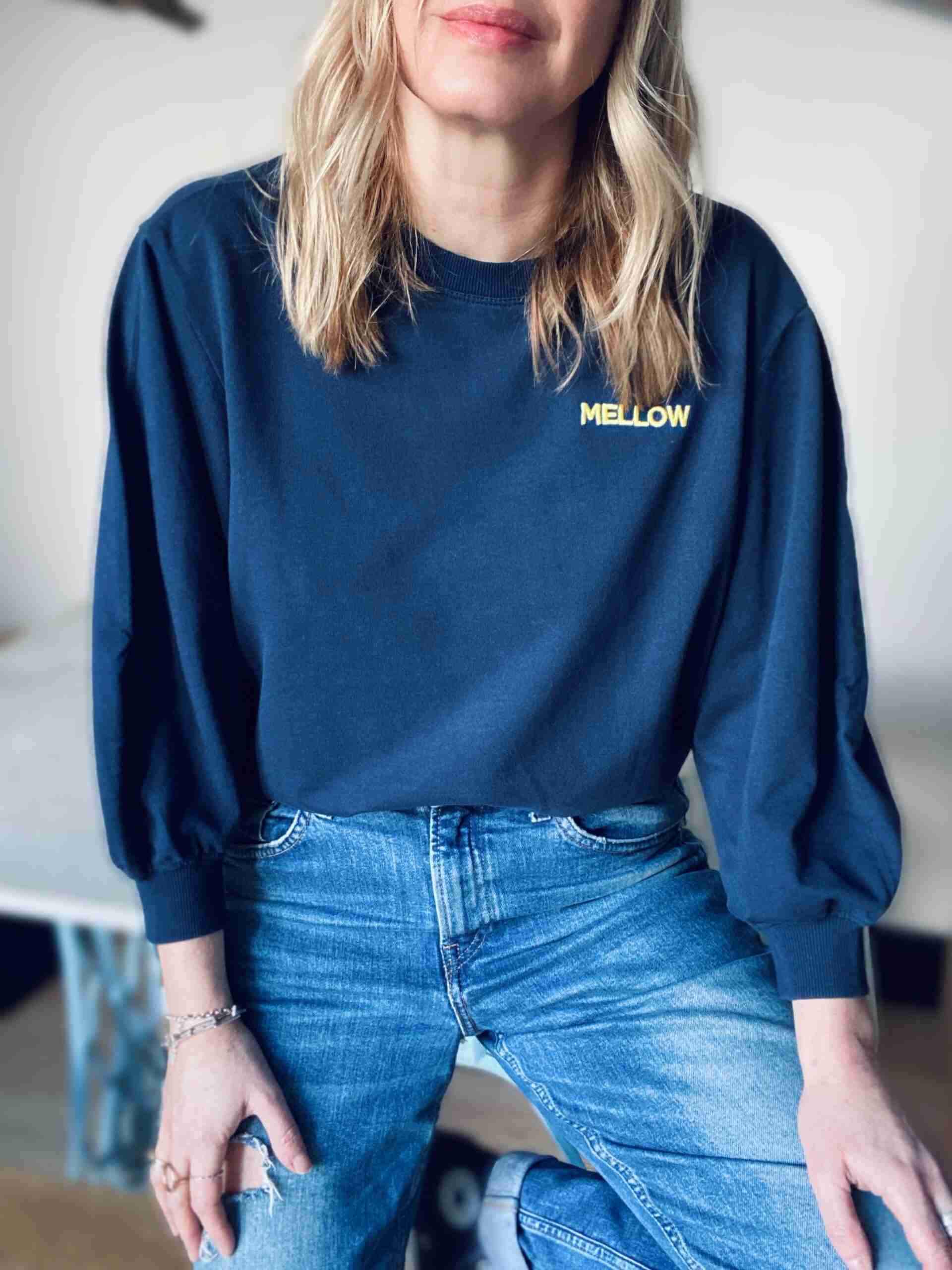 mellow embroidered puff sleeve sweatshirt | fwp by rae