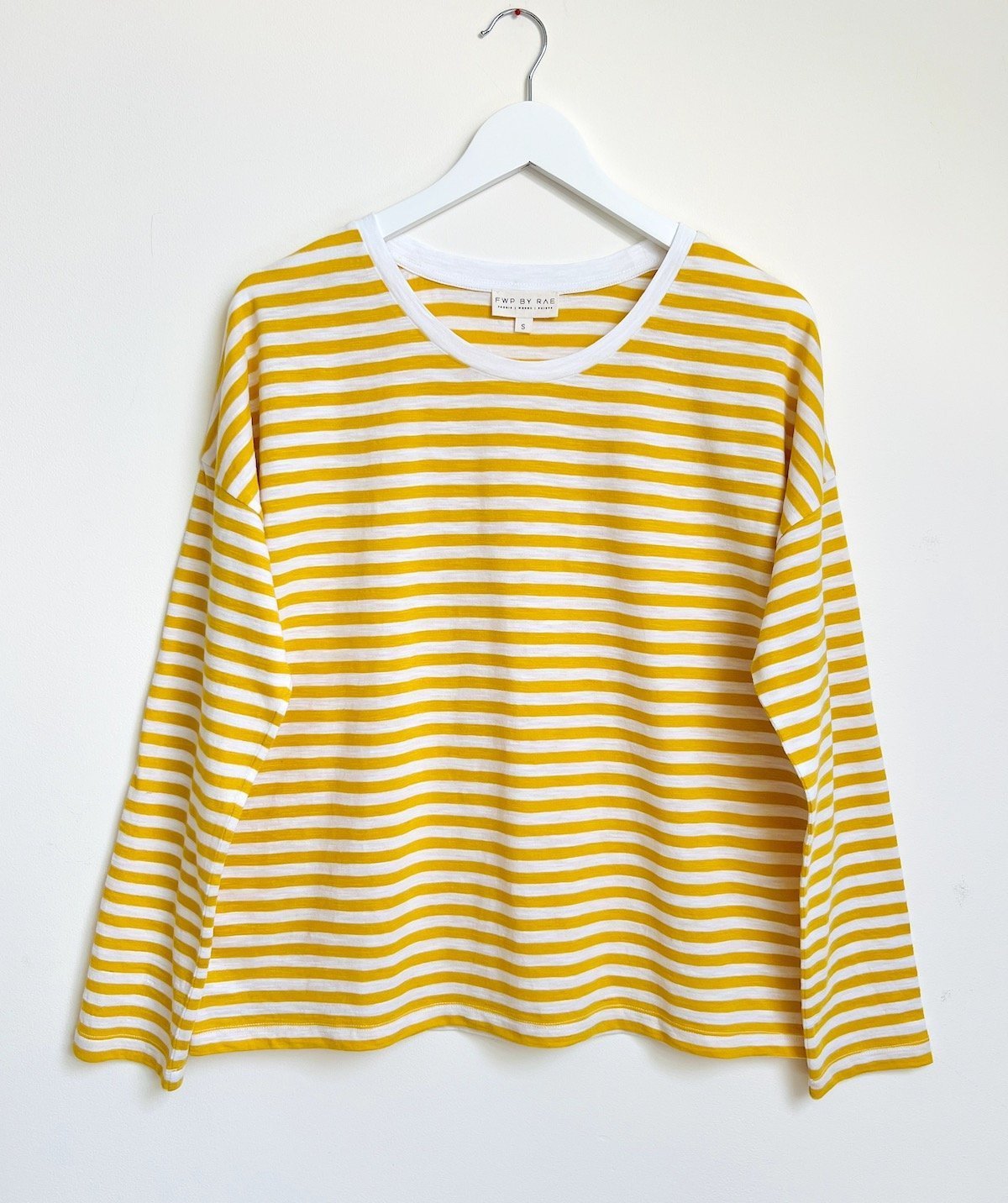 Stripe long sleeve tee yellow white | fwp by rae