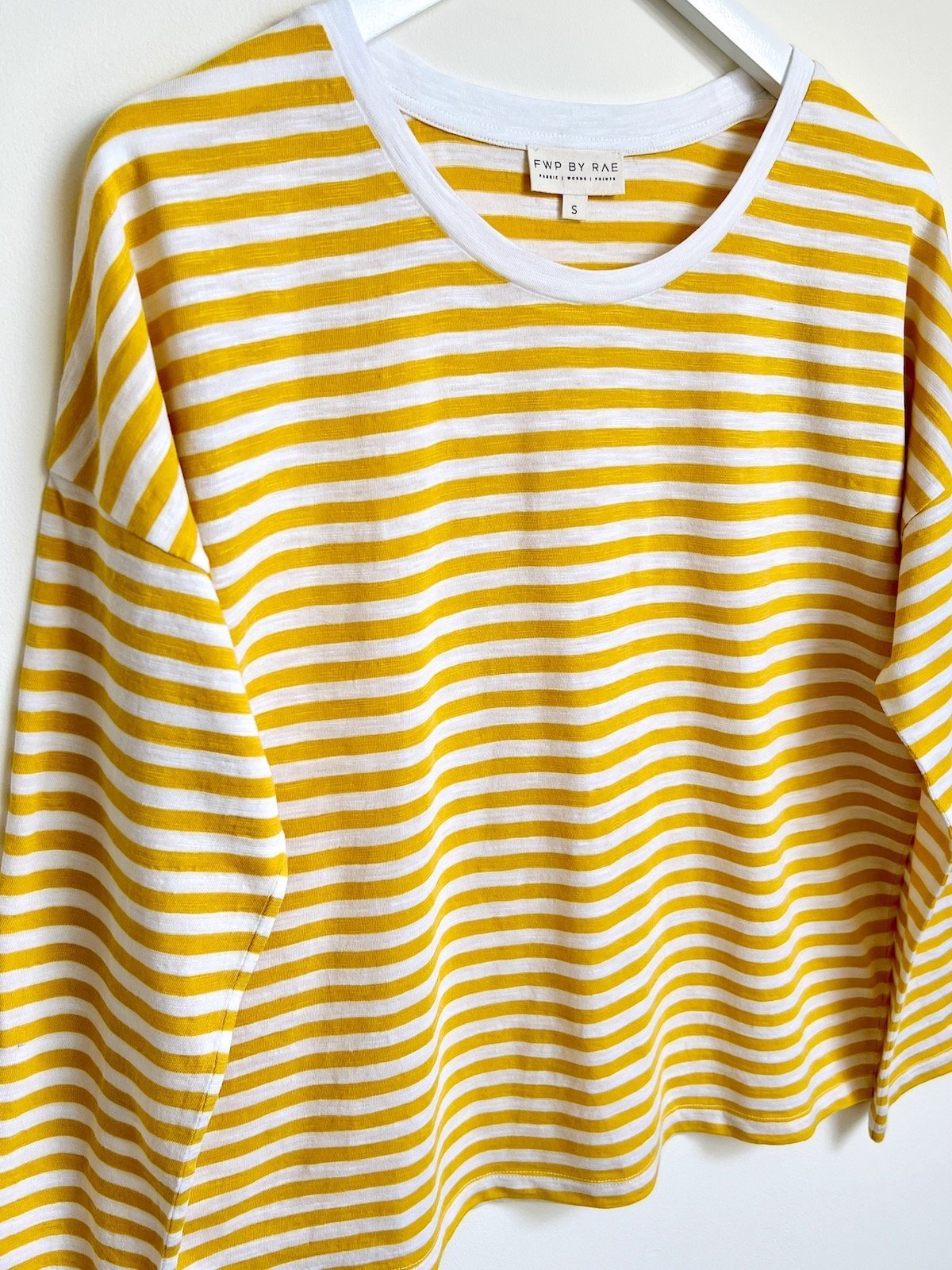 Stripe long sleeve tee yellow white | fwp by rae