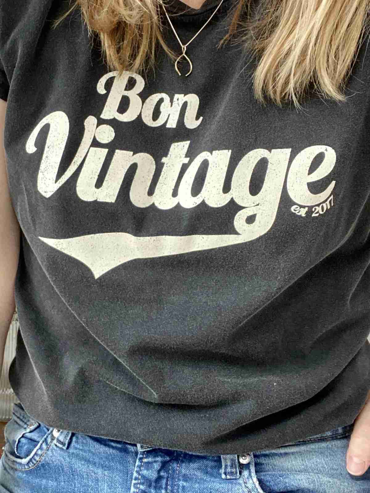 bon vintage retro tee stone wash black | fwp by rae