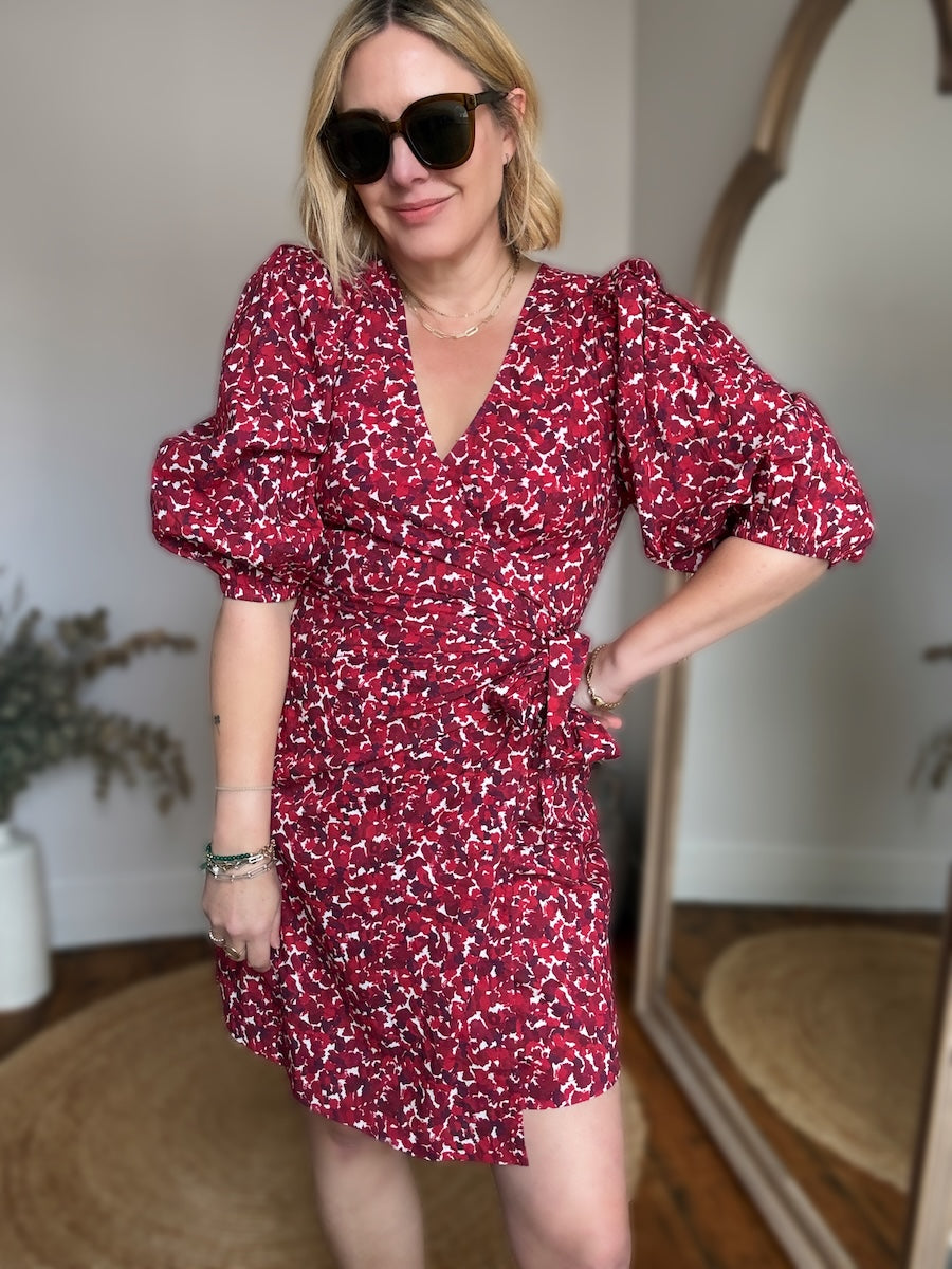 Alice Short Wrap Dress Pascale Painted Petals