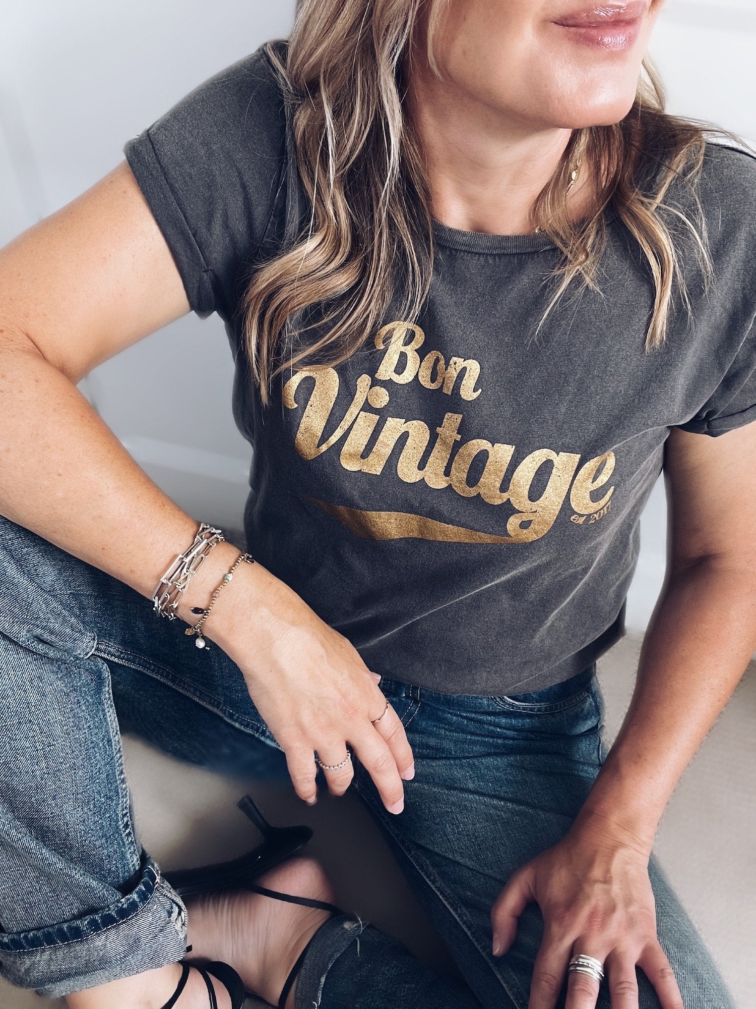 bon vintage retro tee stone wash grey | fwp by rae