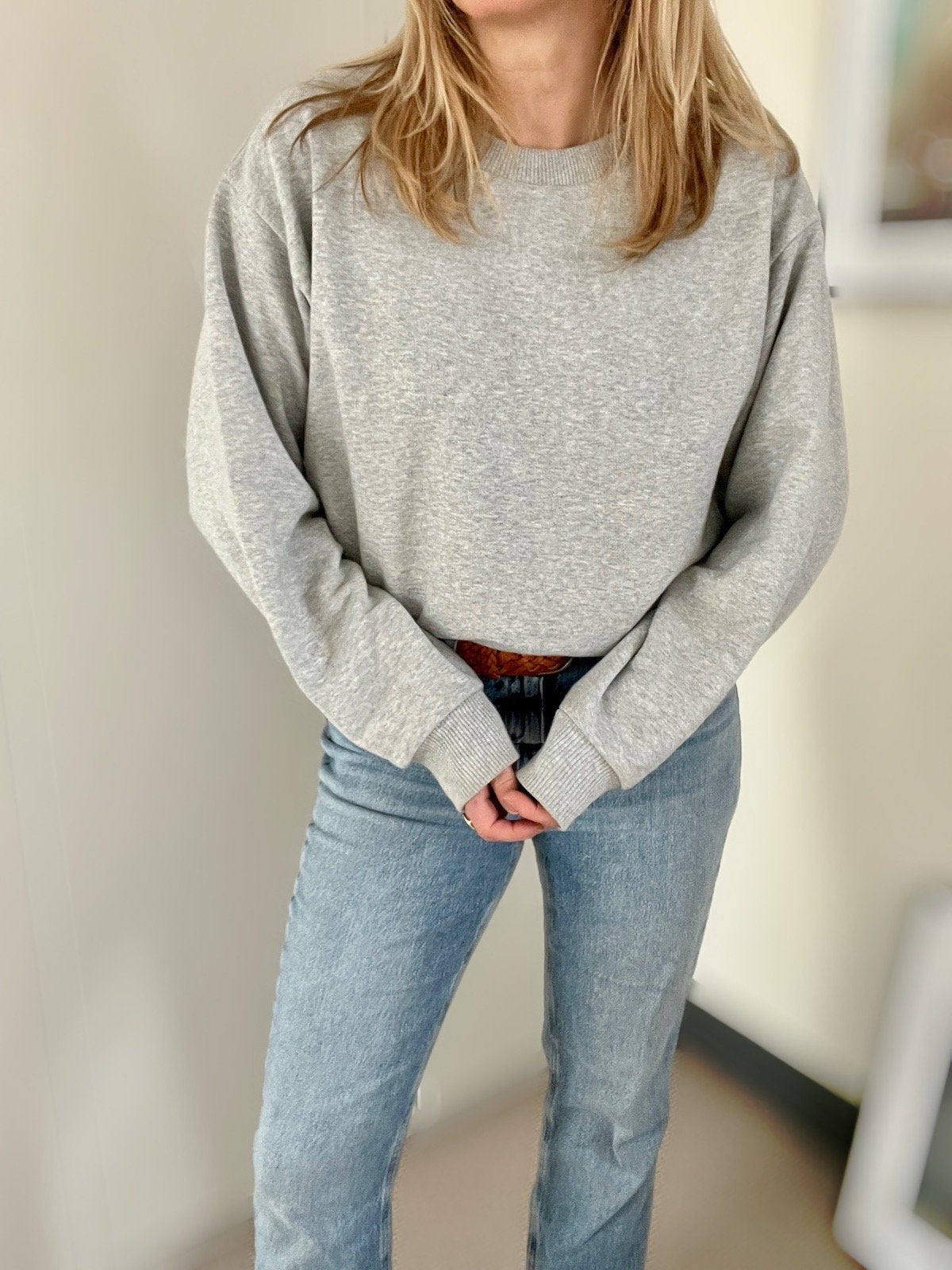 best mate boyfriend sweatshirt light marl grey | fwp by rae