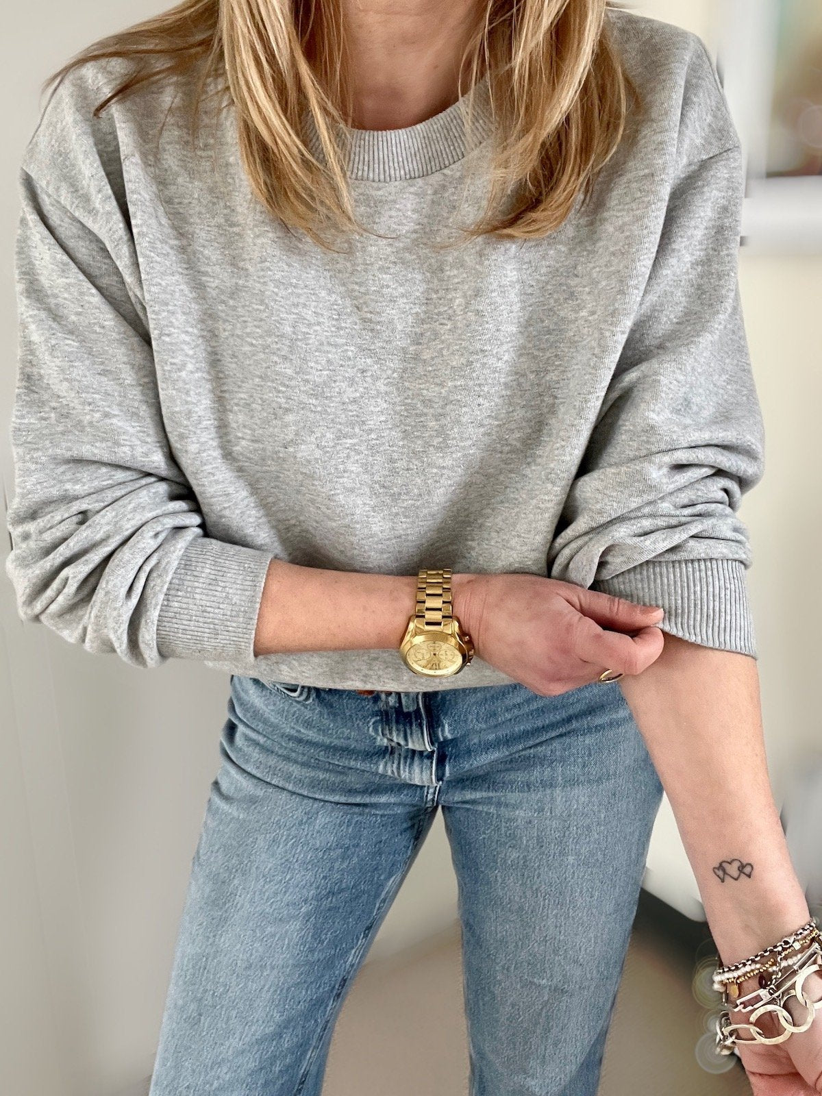 best mate boyfriend sweatshirt light marl grey | fwp by rae