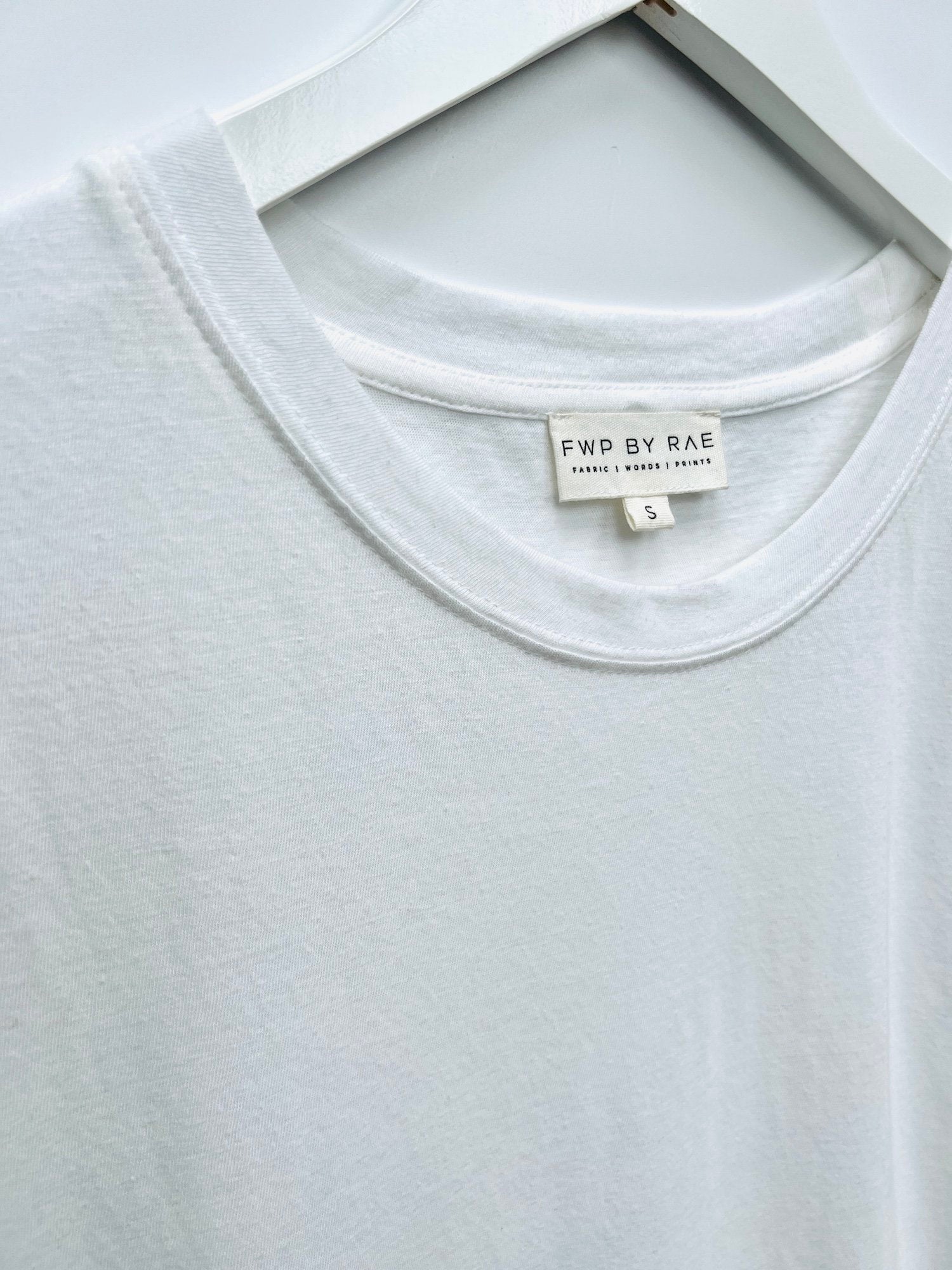 Lola Slouch Linen Blend Tee White | fwp by rae