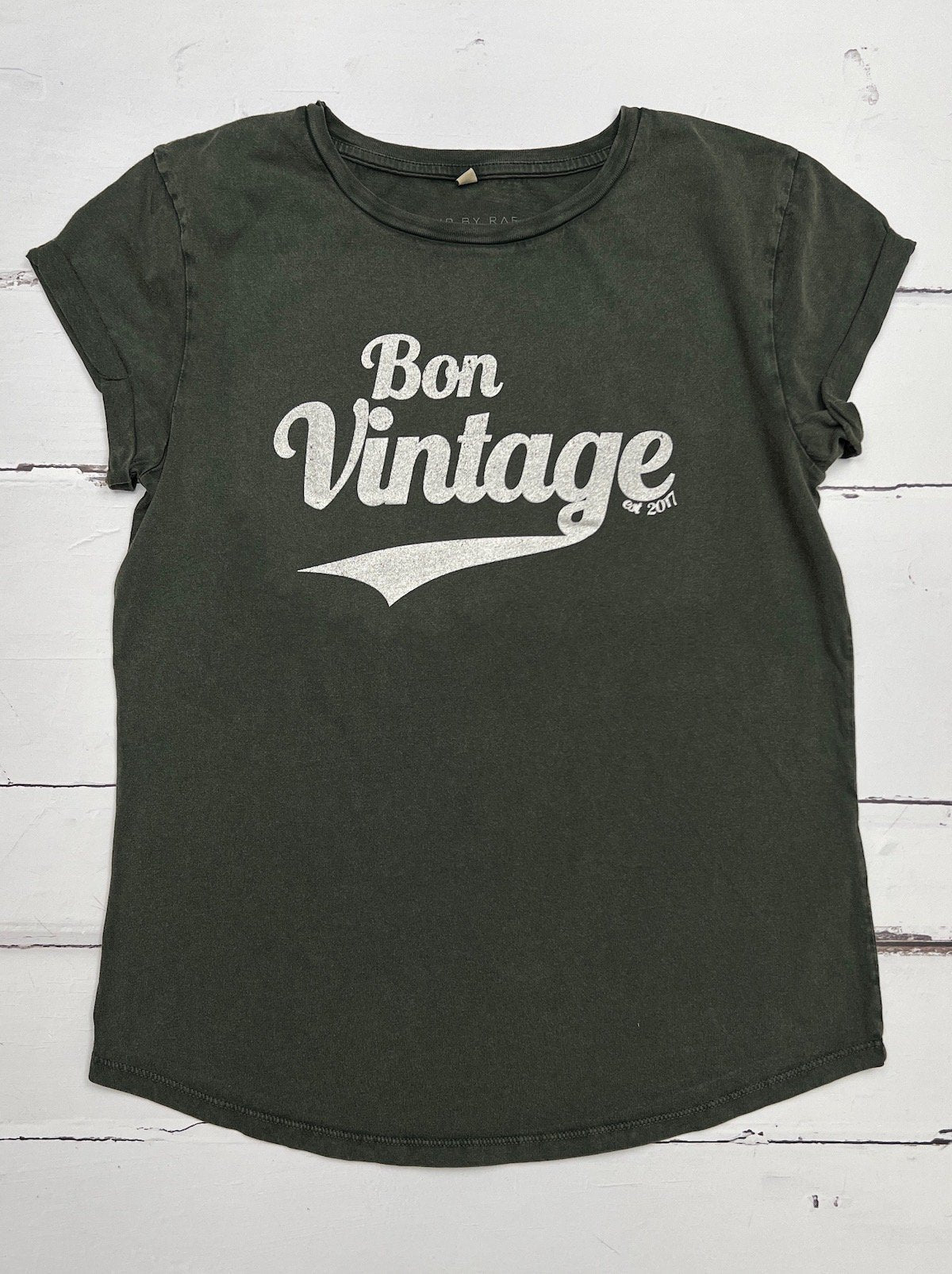 bon vintage retro tee stone wash grey silver | fwp by rae