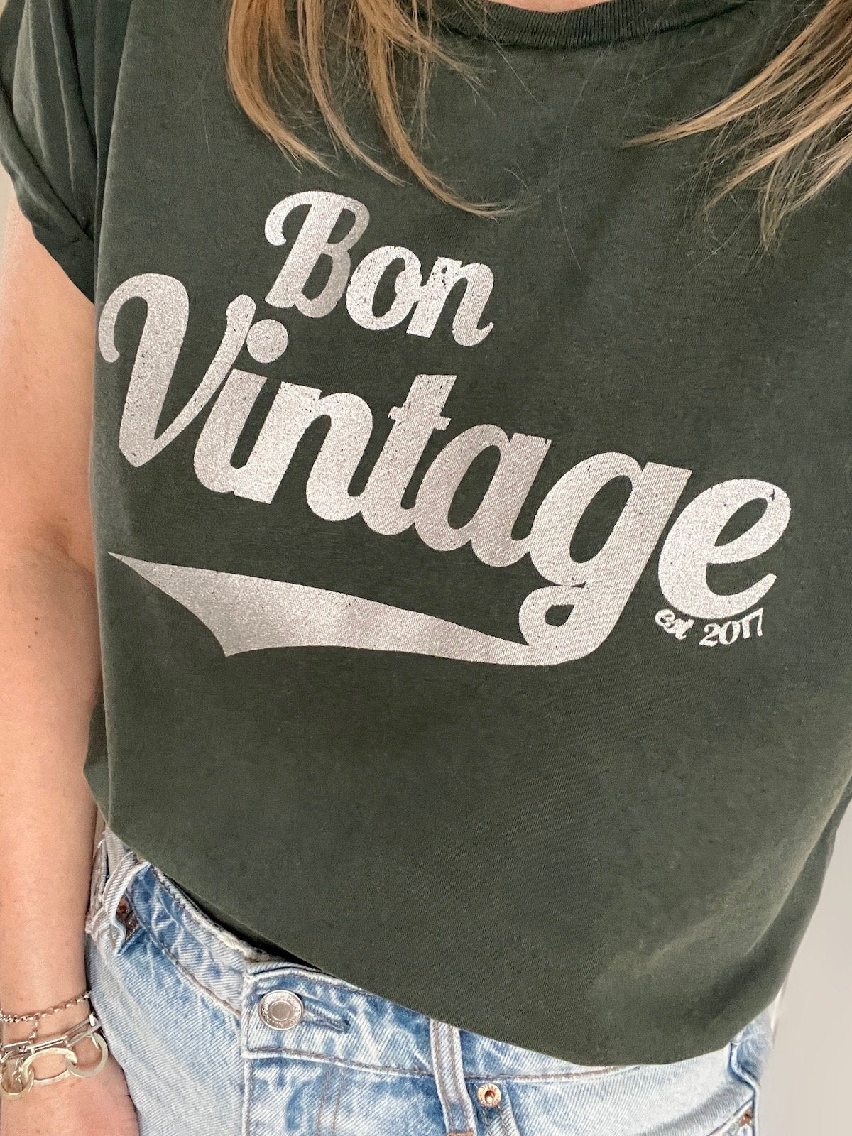 bon vintage retro tee stone wash grey silver | fwp by rae