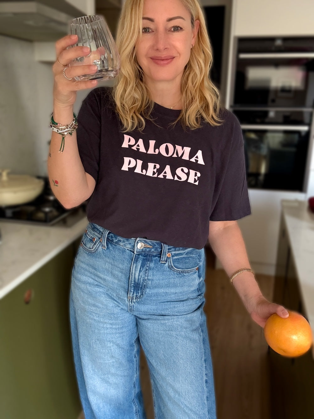 Paloma Please Tee Dark Grey Pink