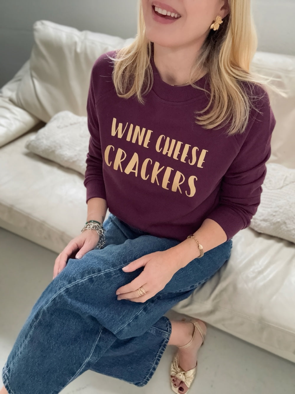 Wine Cheese Crackers Festive Sweatshirt
