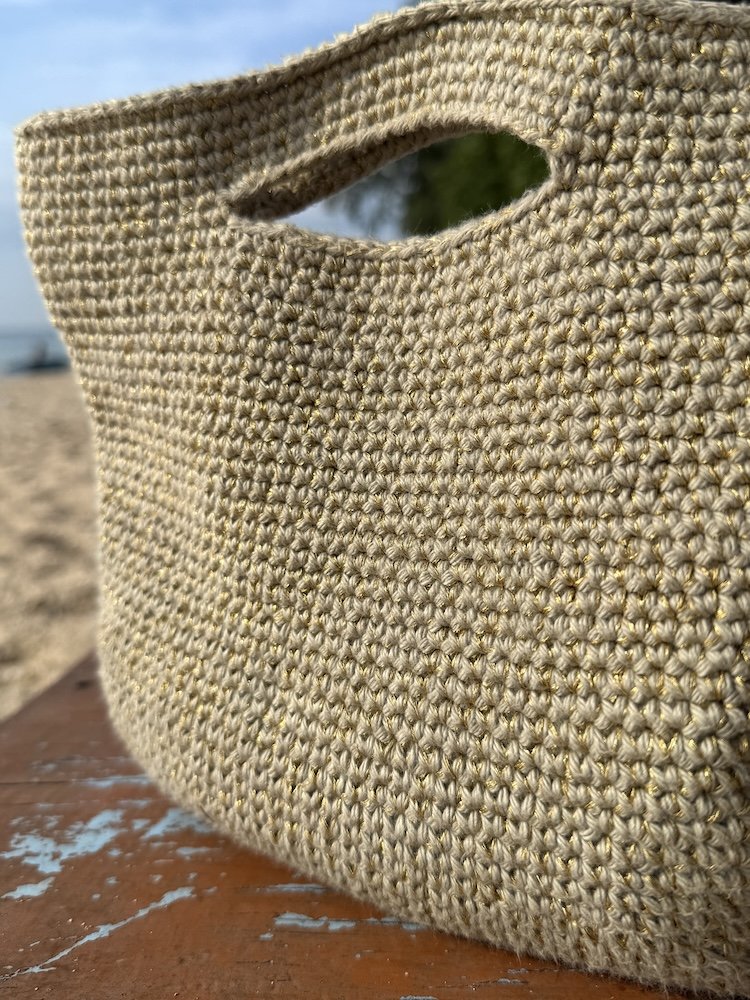 knitted gold grab bag | fwp by rae bags