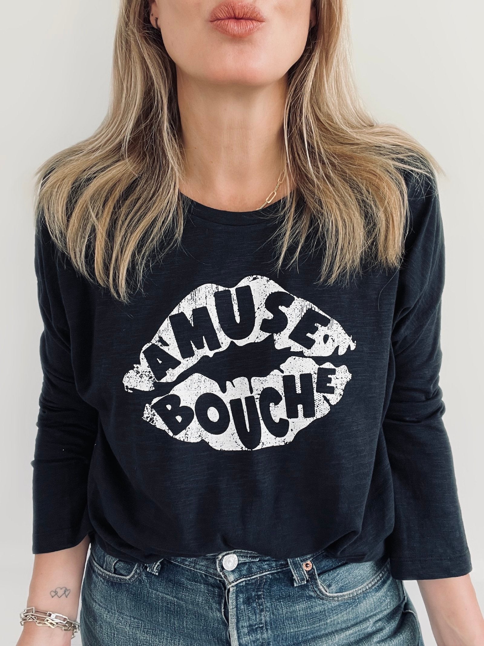 amuse bouche lips long sleeve tee | fwp by rae