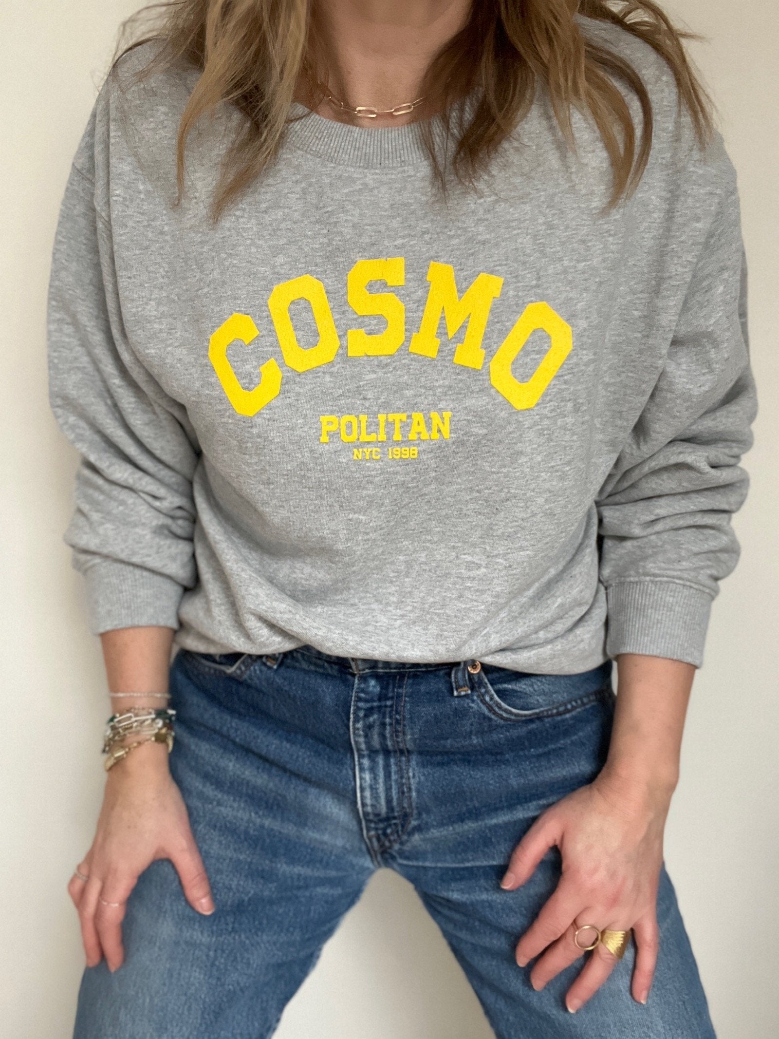 cosmopolitan sweatshirt light grey yellow | fwp by rae