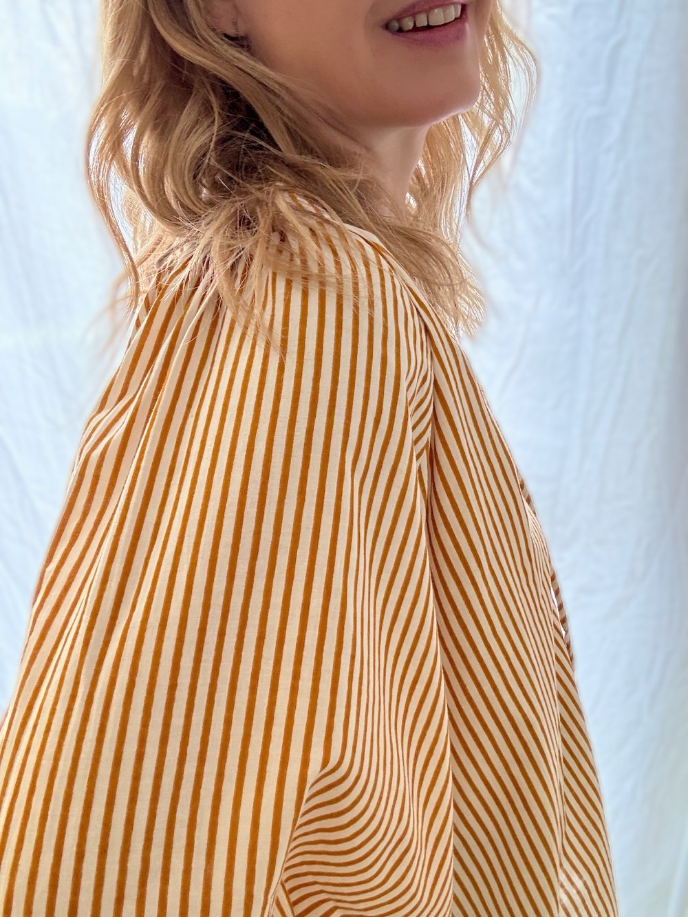 Emily stripe poet blouse mustard | fwp by rae blouse