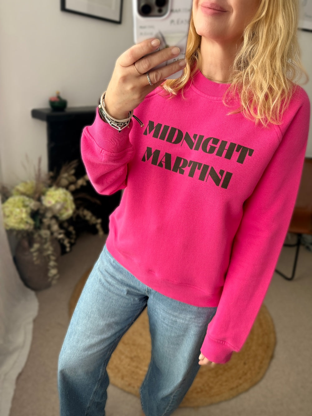 Midnight Martini Sweatshirt Fuchsia Pink Chocolate