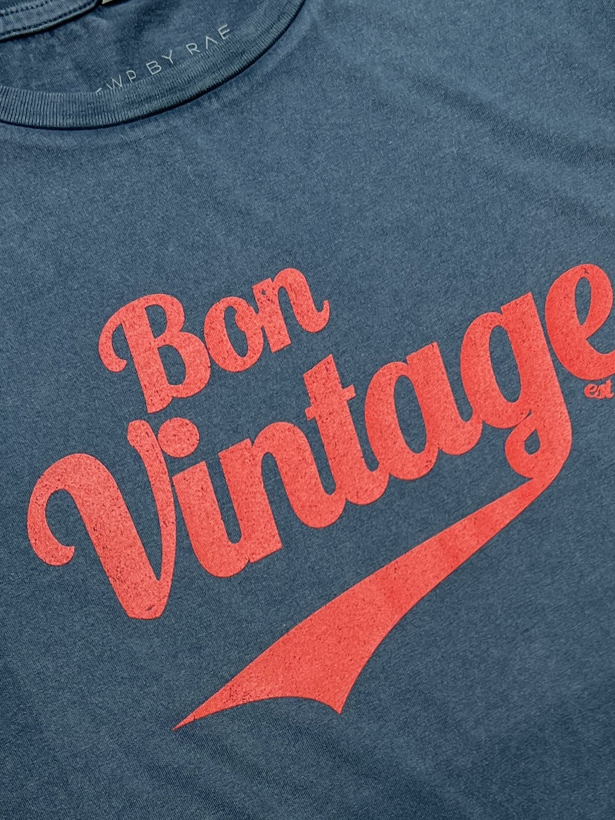 bon vintage retro tee stone wash denim red | fwp by rae