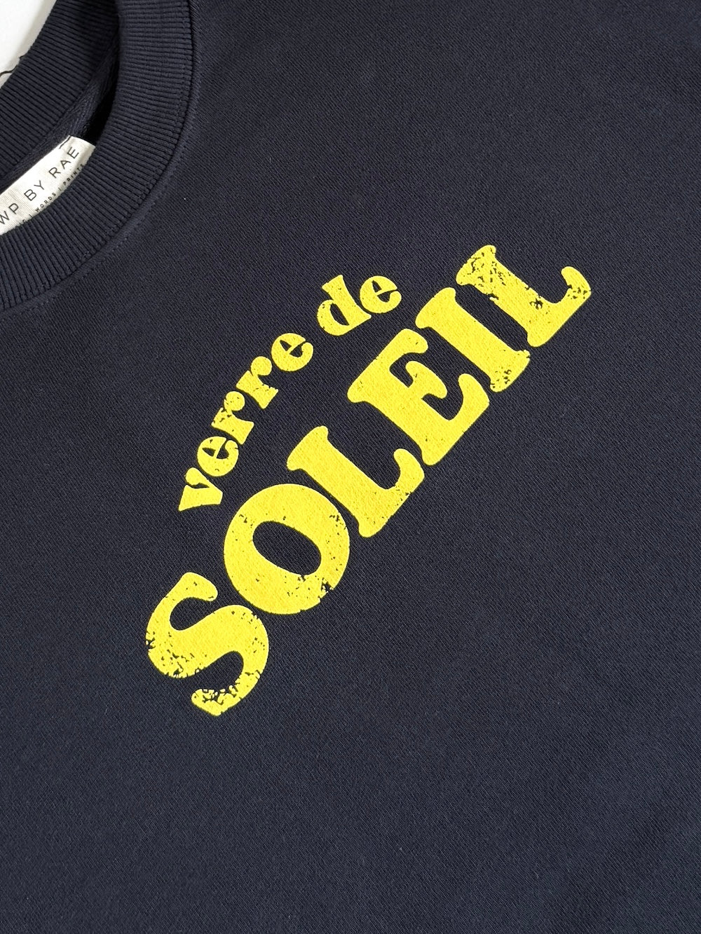 Verre De Soleil Navy Yellow Slogan Sweatshirt