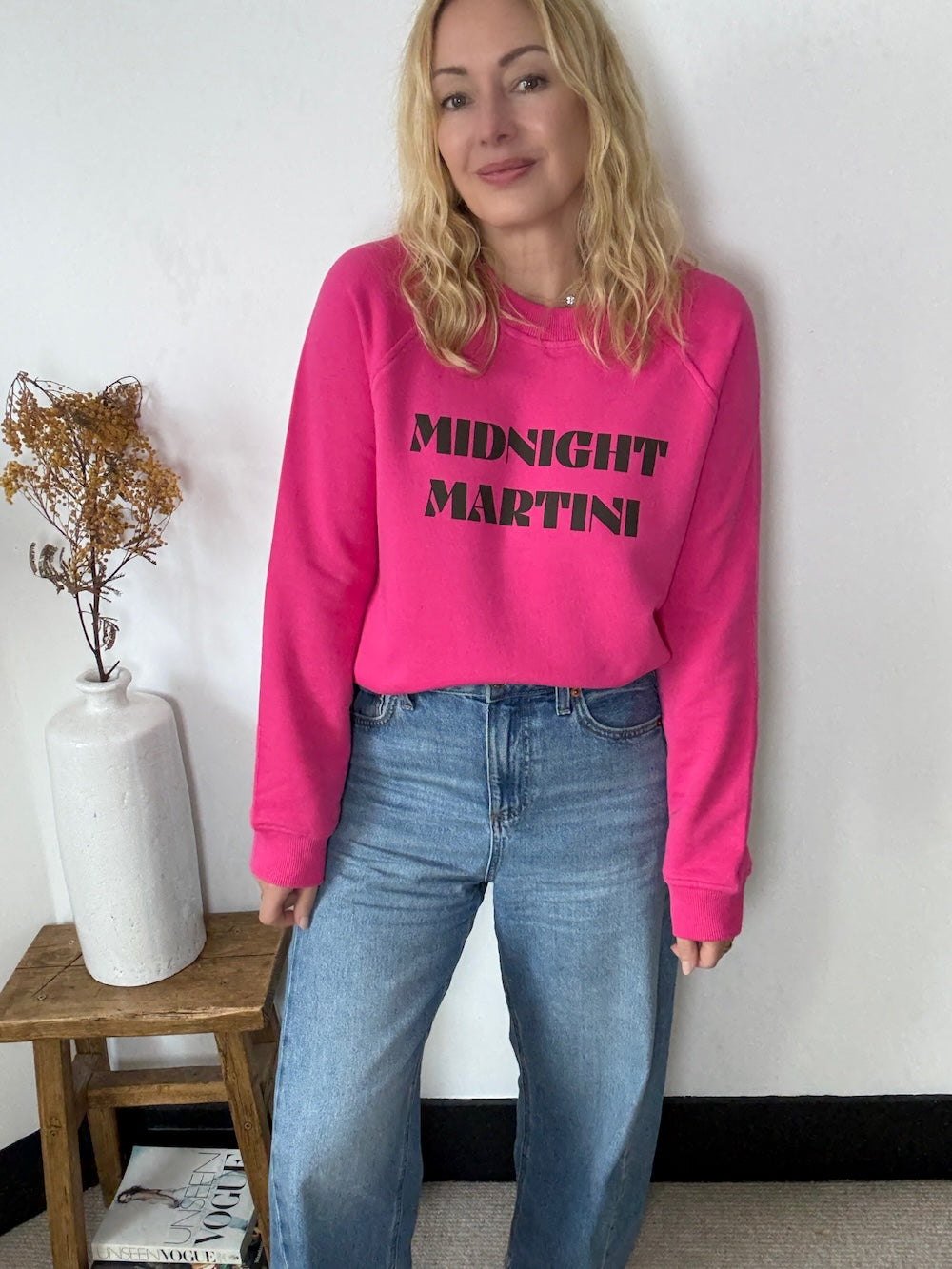 Midnight Martini Sweatshirt Fuchsia Pink Chocolate