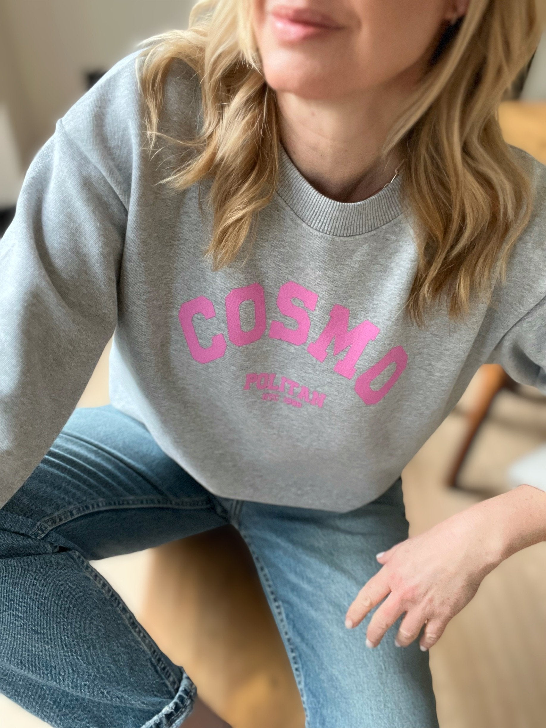 cosmopolitan sweatshirt pink light grey | fwp by rae