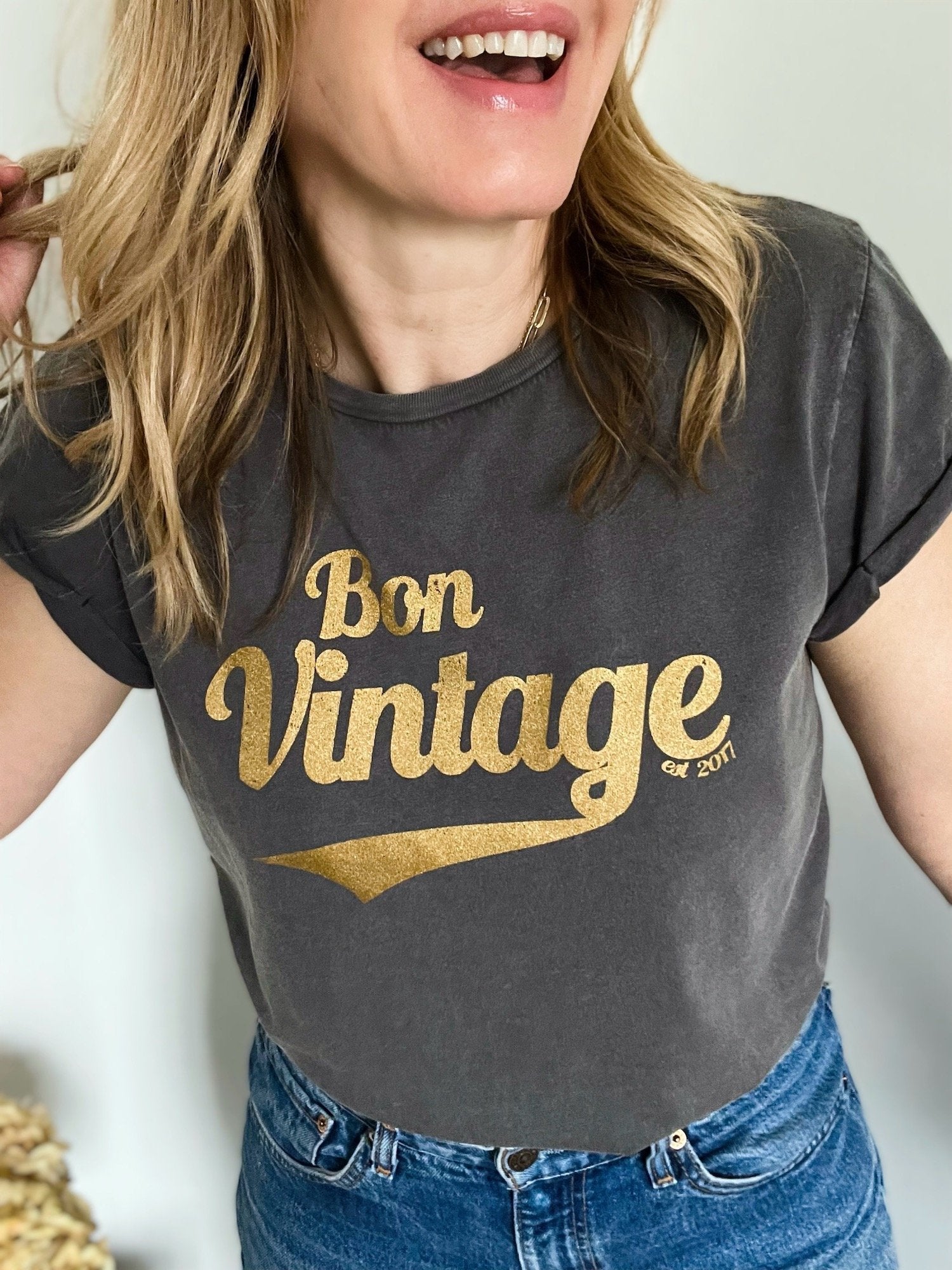 bon vintage retro tee stone wash grey | fwp by rae