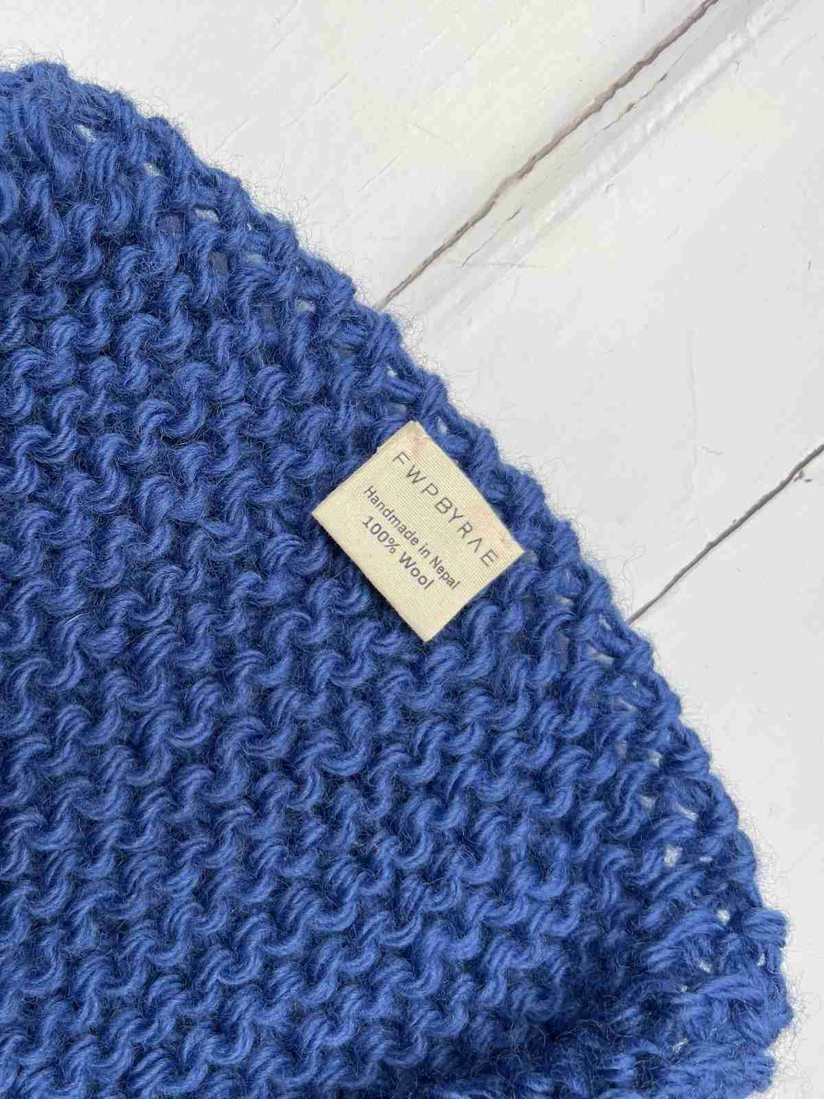 Pure wool chunky knit blue scarf | fwp by rae
