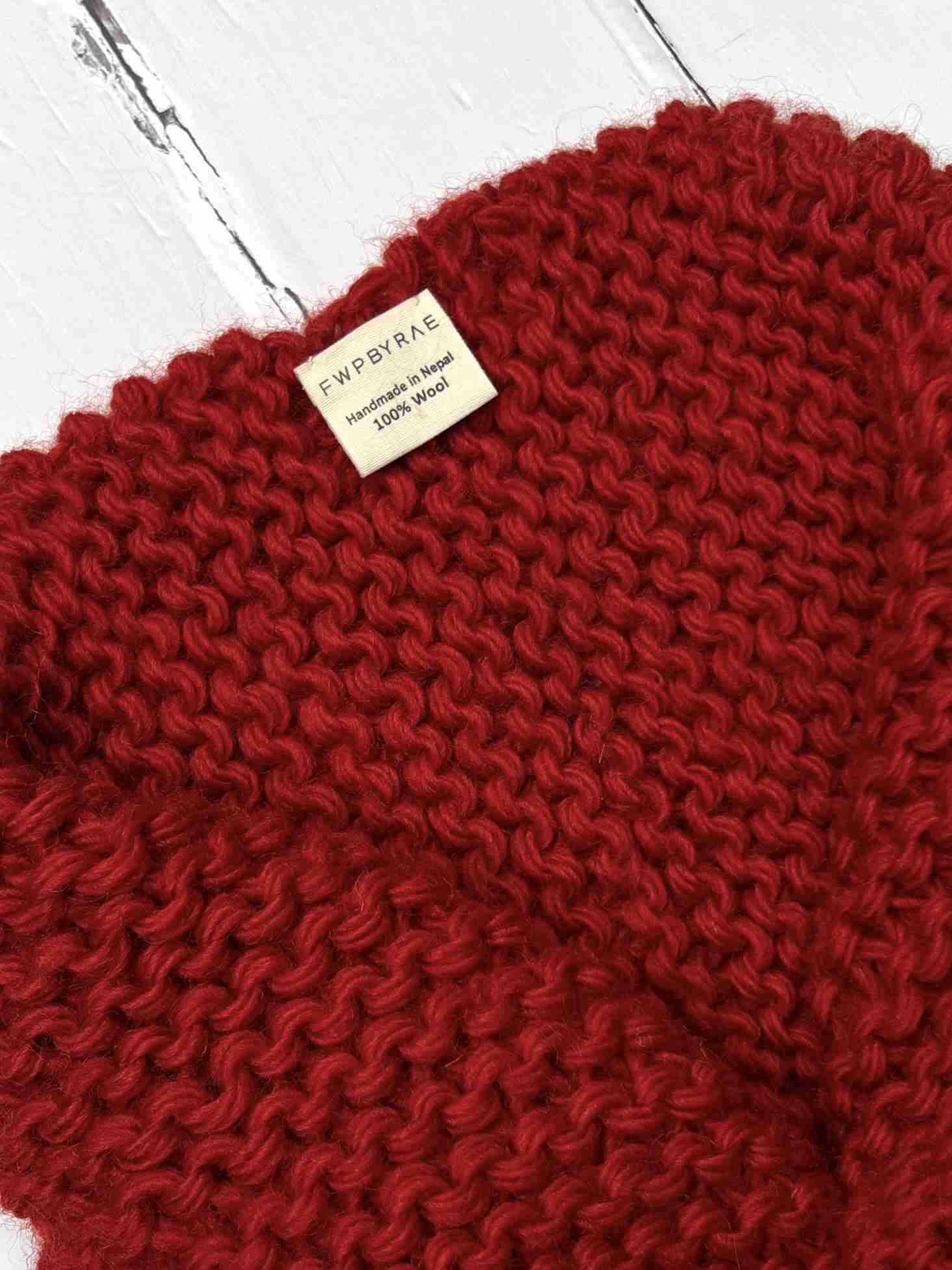 Pure wool chunky knit red scarf | fwp by rae