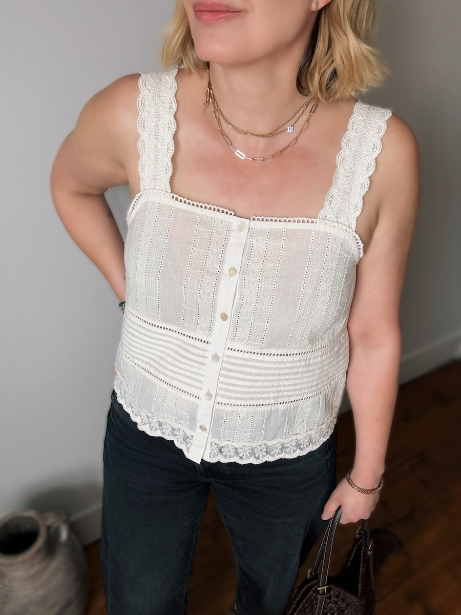 Wren Lace Camisole Top Cream