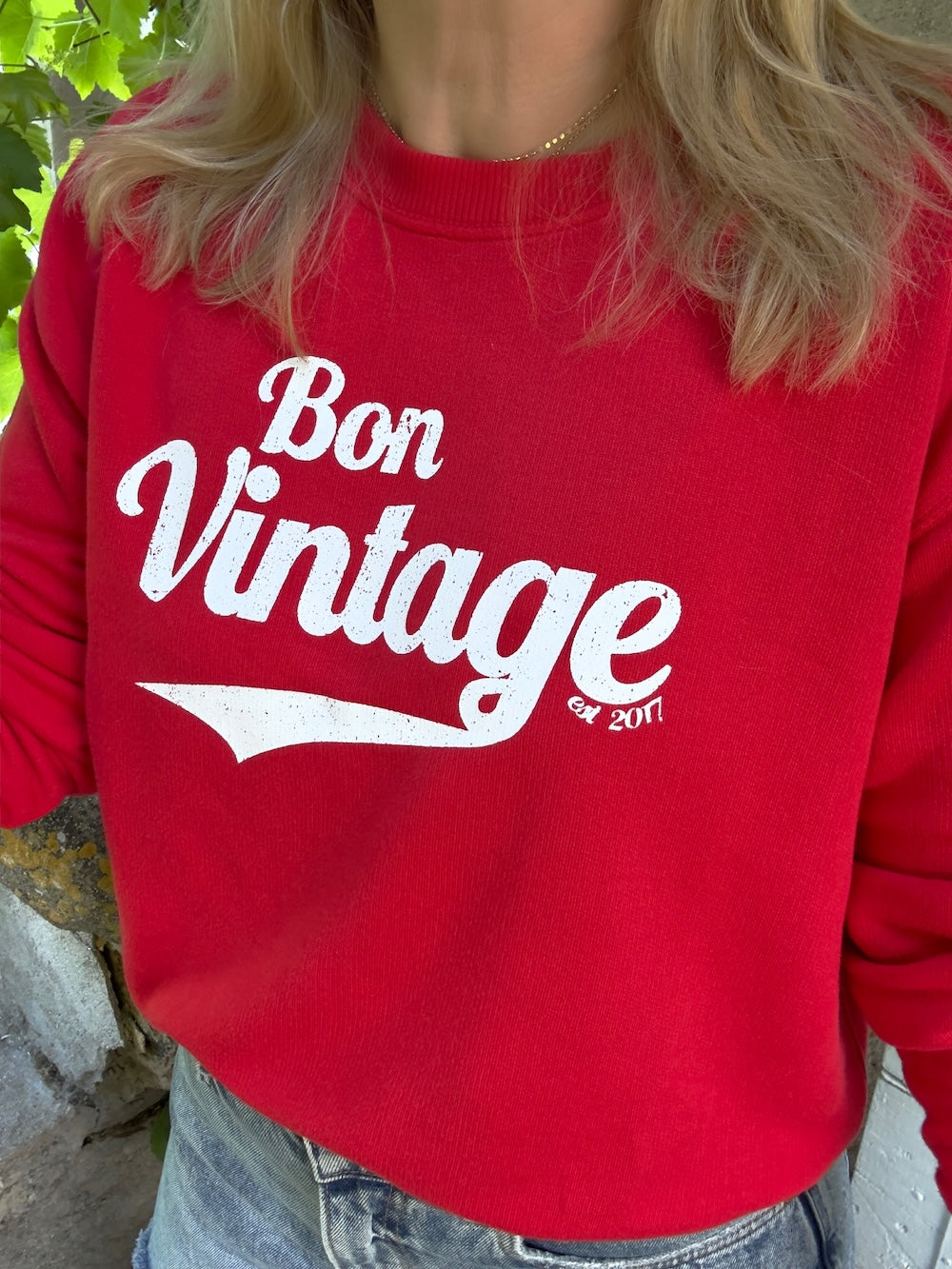 Bon Vintage Sweatshirt Red White