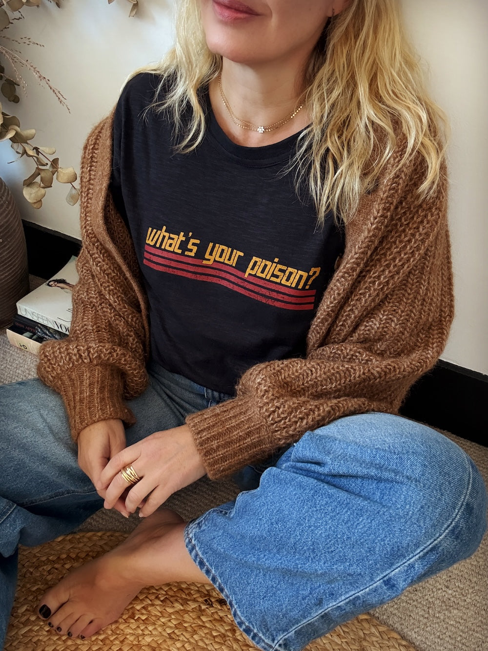 What's Your Poison Slogan Tee Graphite Navy