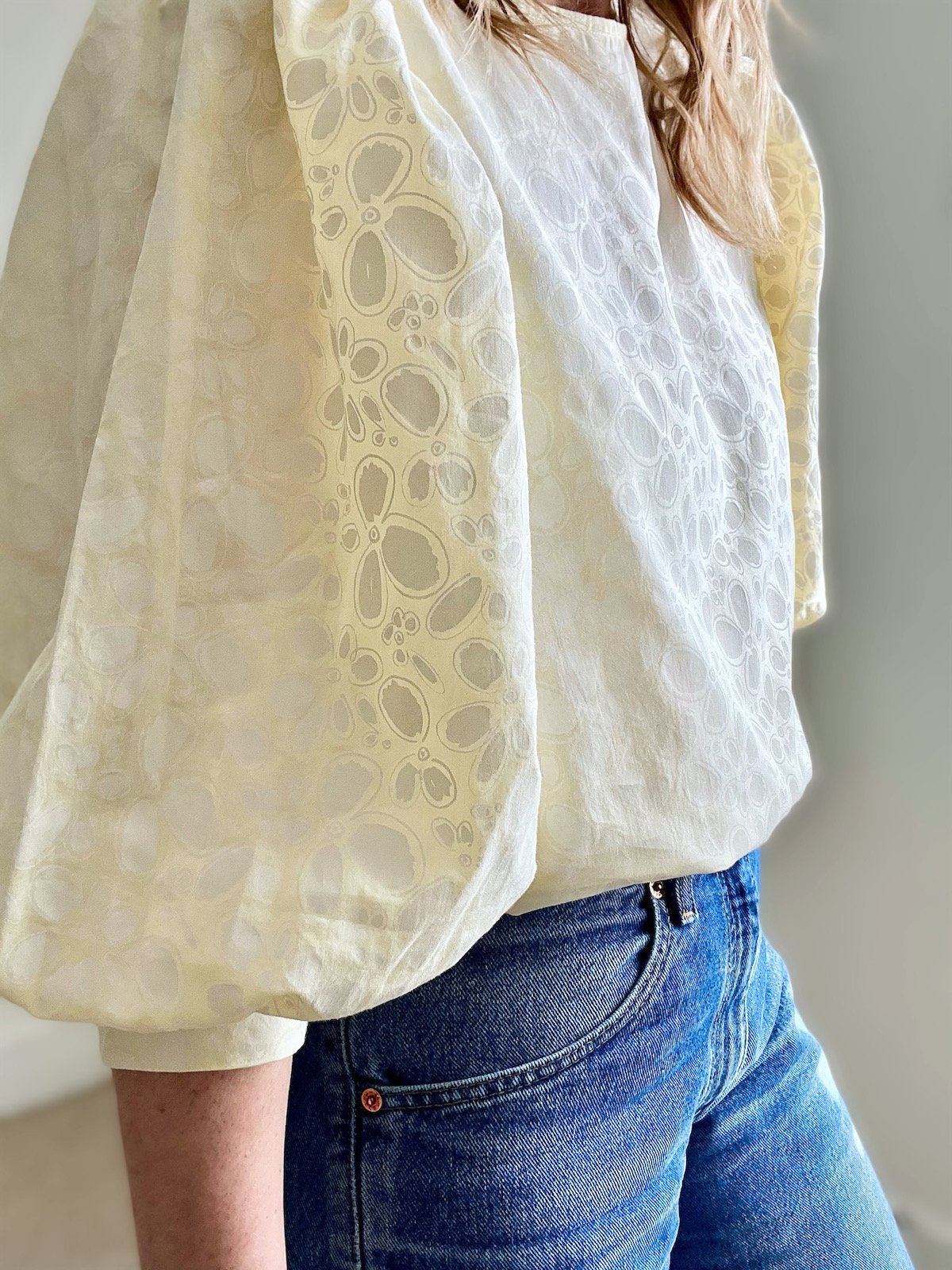 Blake butter yellow puff sleeve blouse | fwp by rae