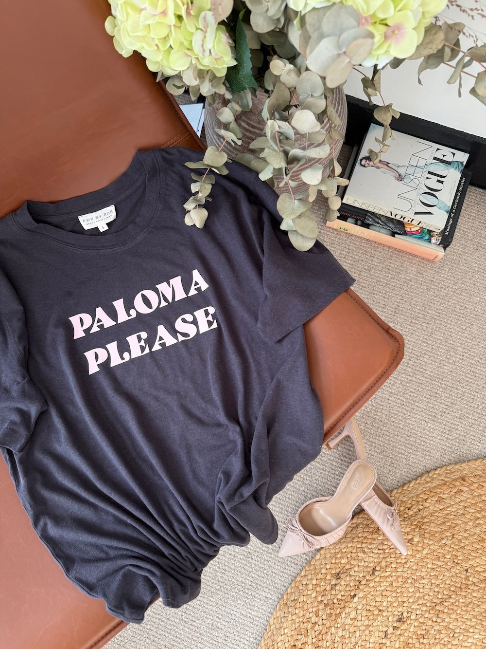 Paloma Please Tee Dark Grey Pink