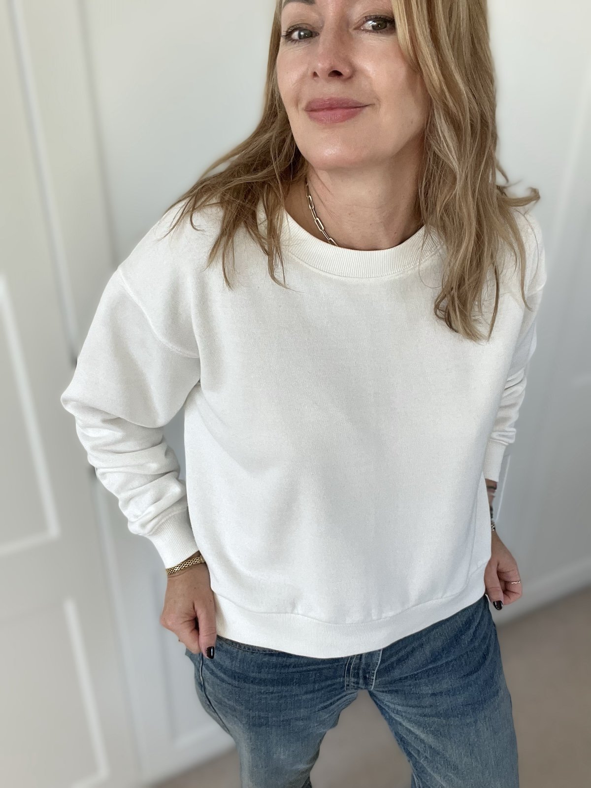 KIT organic cotton boxy sweatshirt white | fwp by rae