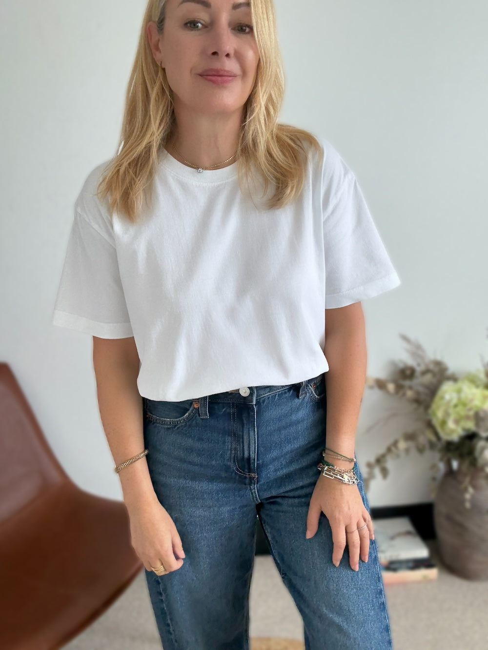 Erin Boxy White Organic Cotton T-Shirt