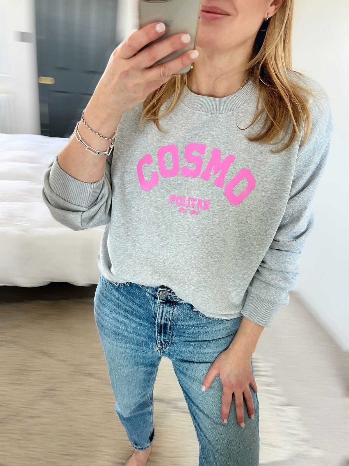 cosmopolitan sweatshirt pink light grey | fwp by rae