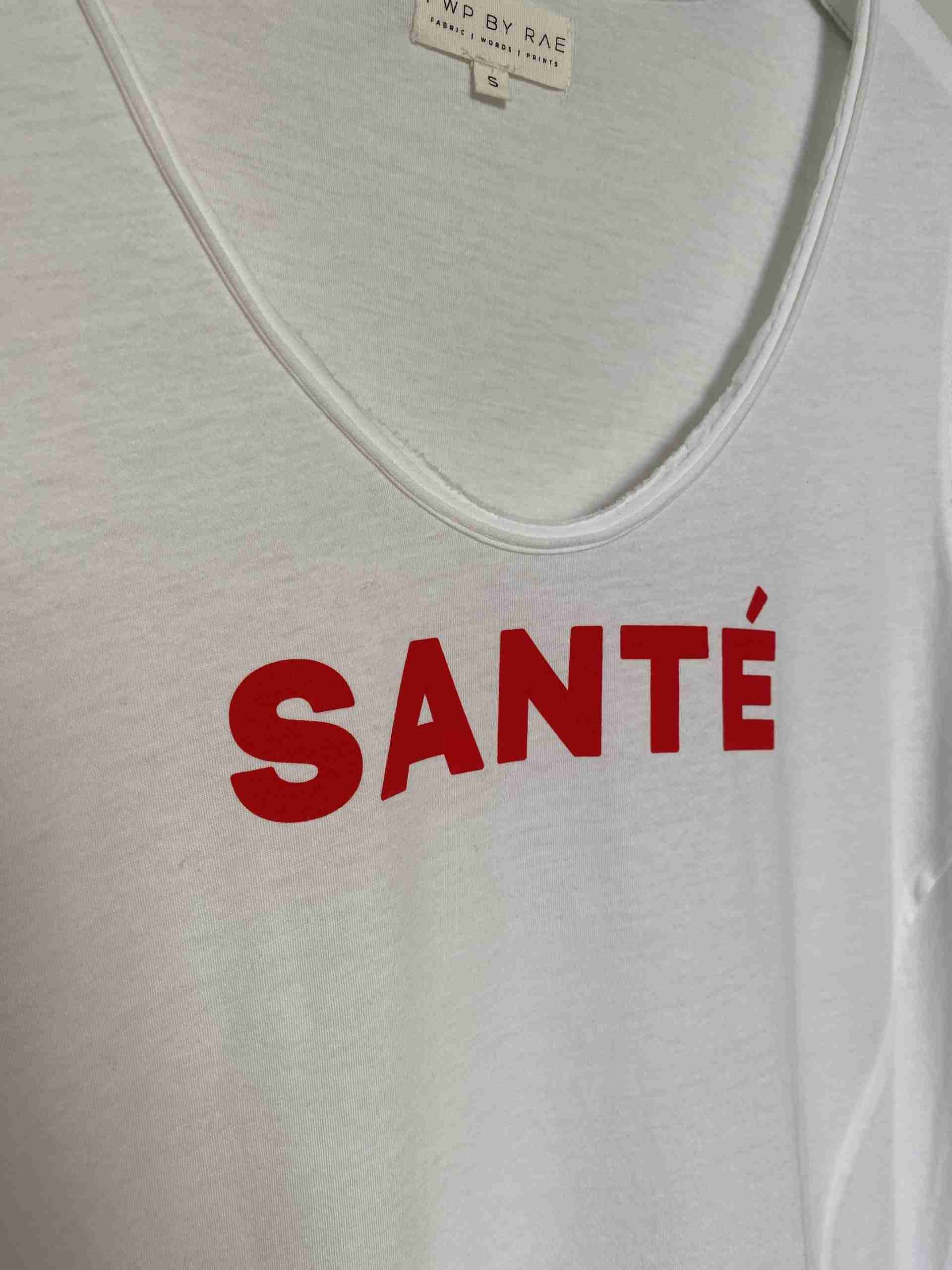 santé slogan t-shirt white