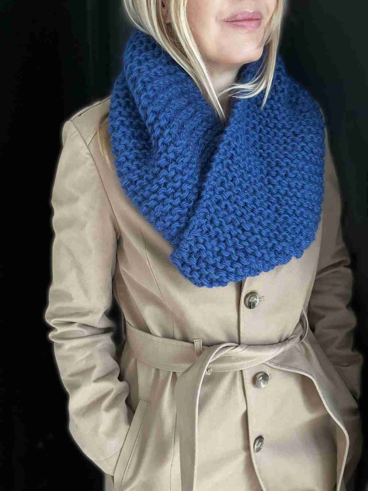 Pure wool chunky knit blue scarf | fwp by rae