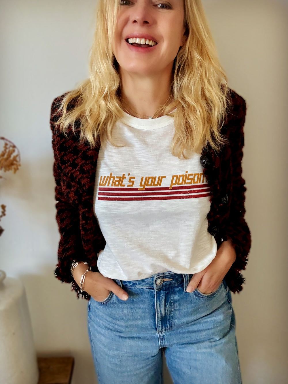 What's Your Poison Slogan Tee Ivory