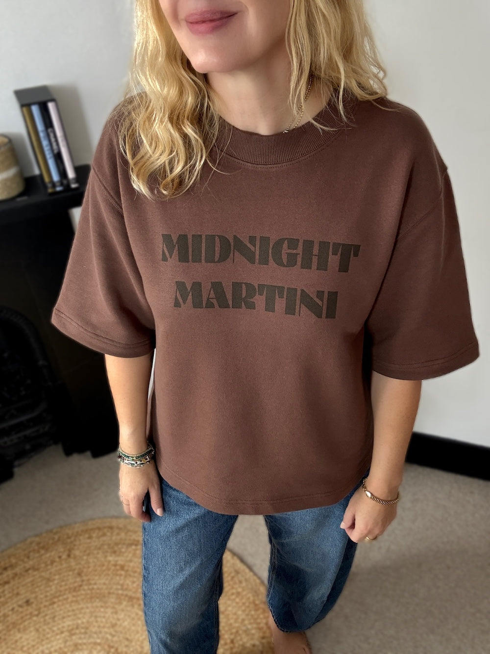 Midnight Martini Short Sleeve Sweatshirt Brown