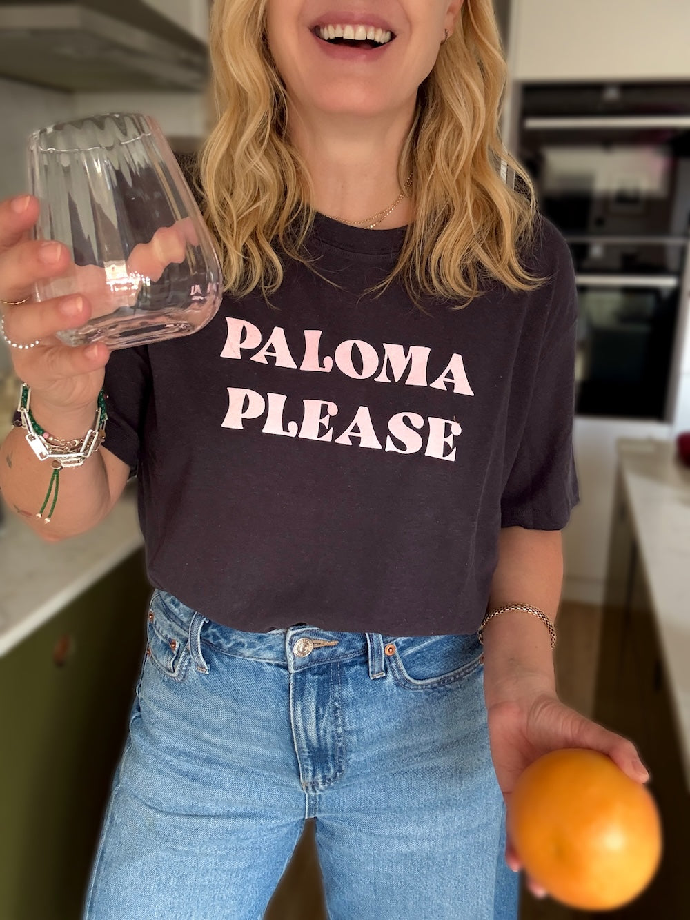 Paloma Please Tee Dark Grey Pink