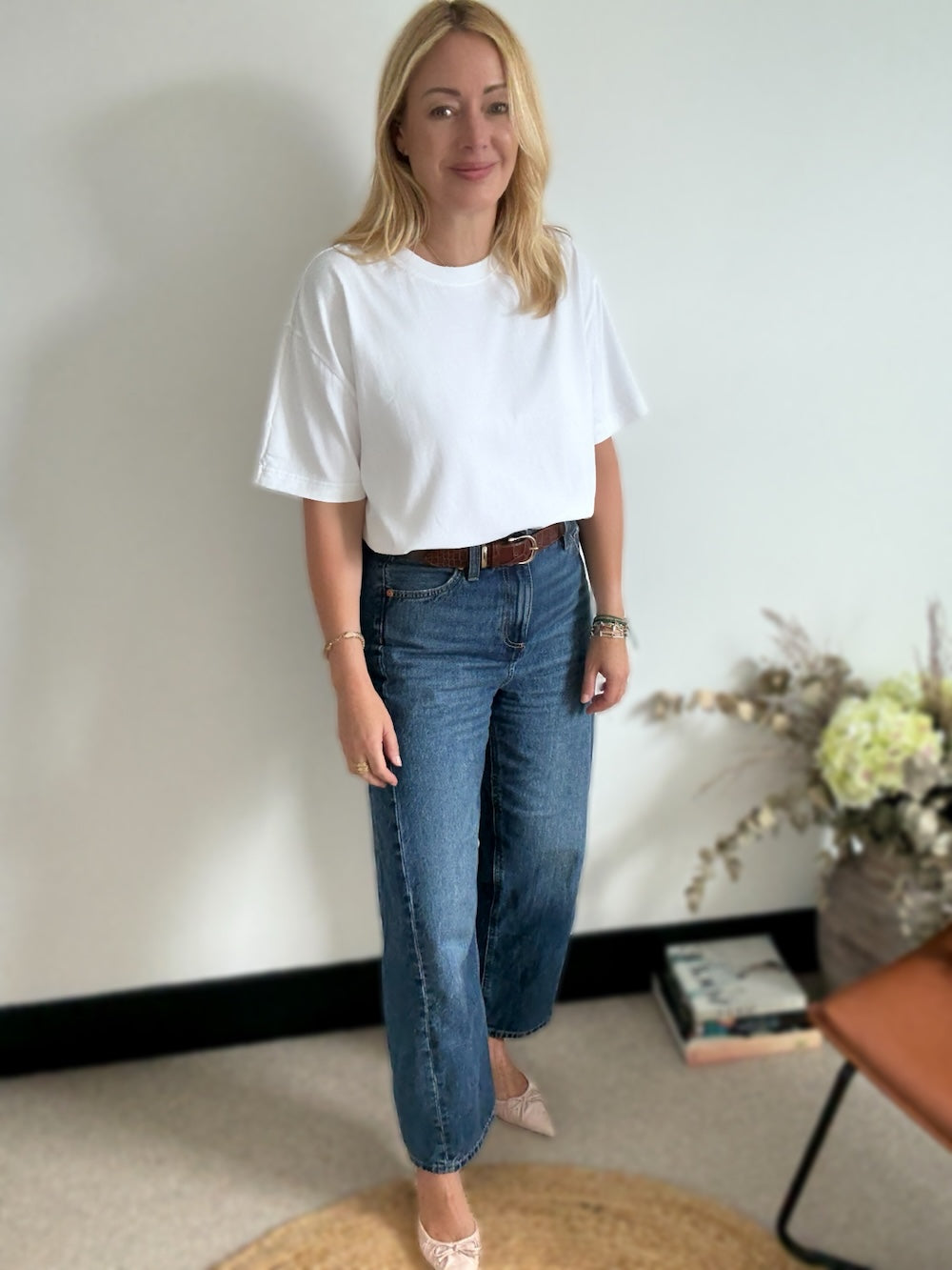 Erin Boxy White Organic Cotton T-Shirt