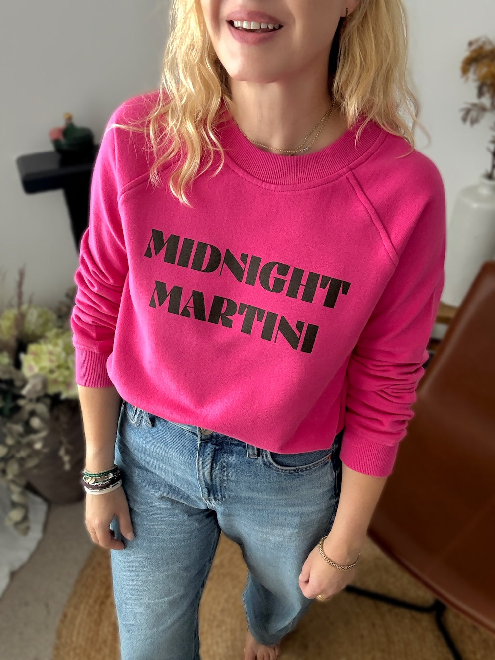 Midnight Martini Sweatshirt Fuchsia Pink Chocolate