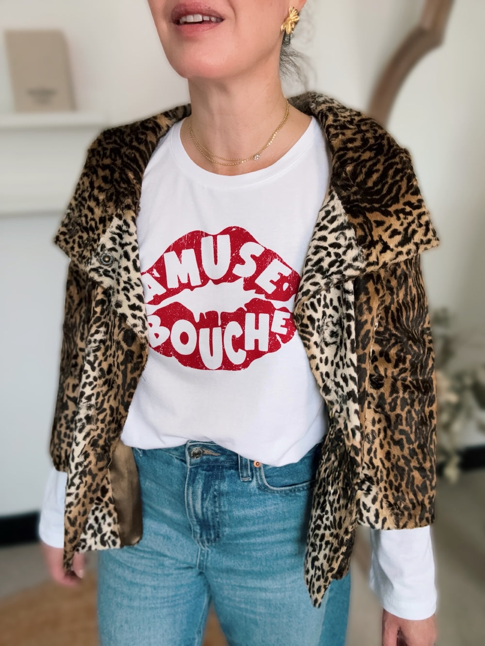 Amuse Bouche Lips Long Sleeve T-Shirt White