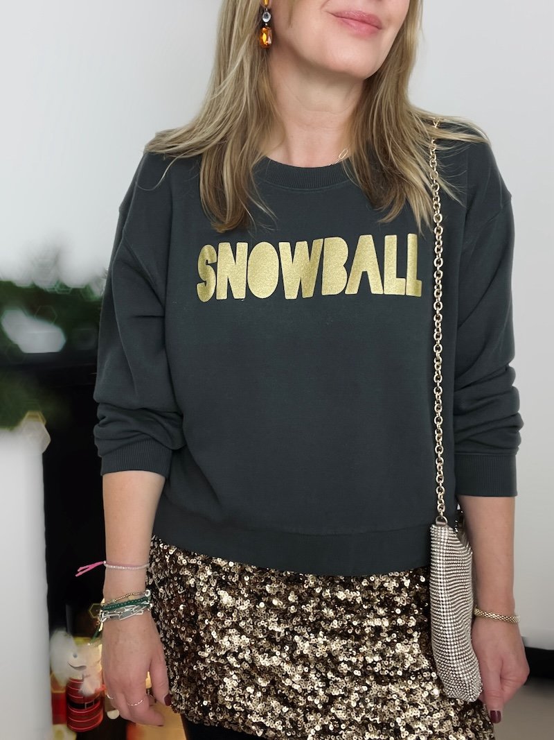 snowball sweatshirt woodland grey gold | fwp by rae | Christmas sweatshirt