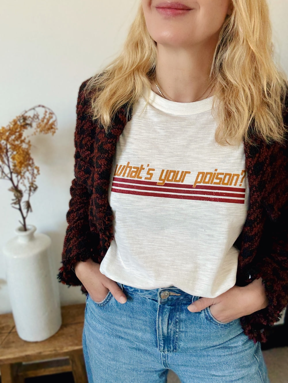 What's Your Poison Slogan Tee Ivory