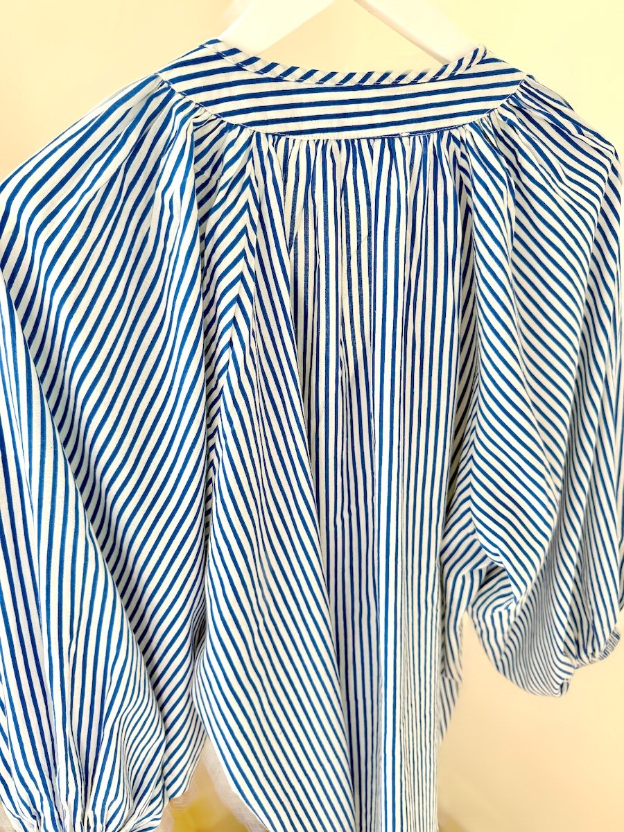 Emily stripe poet blouse blue | fwp by rae blouse