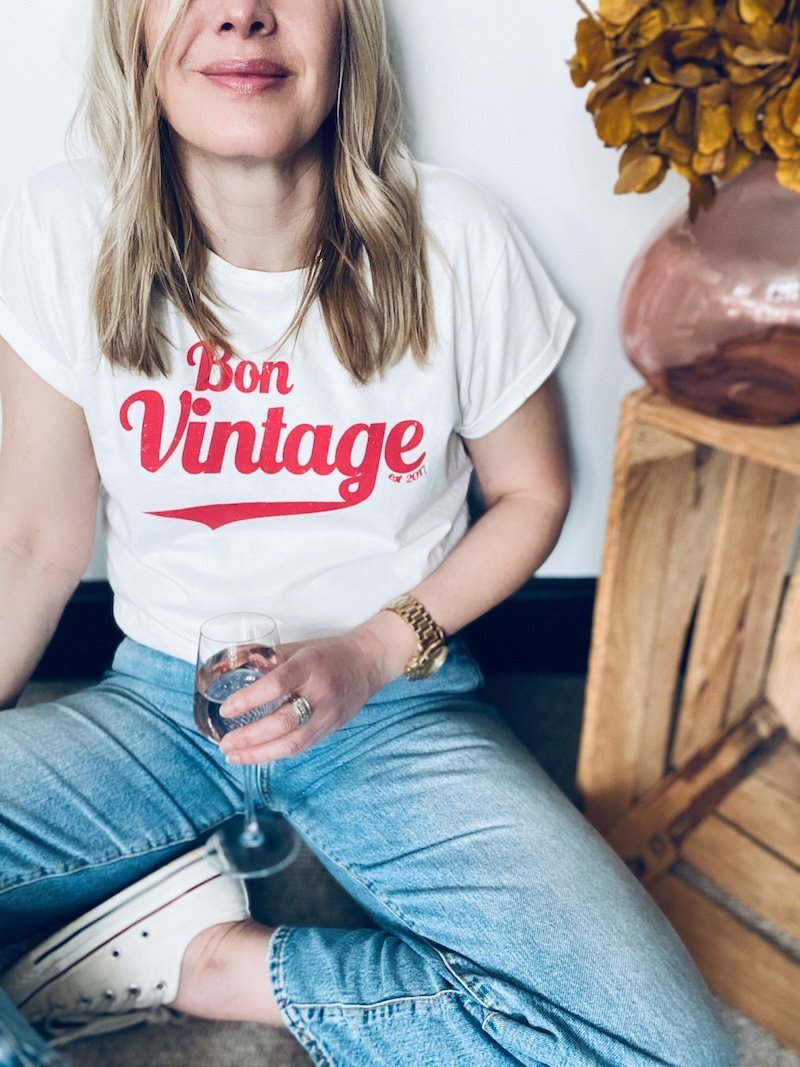 bon vintage retro tee stone wash white red | fwp by rae