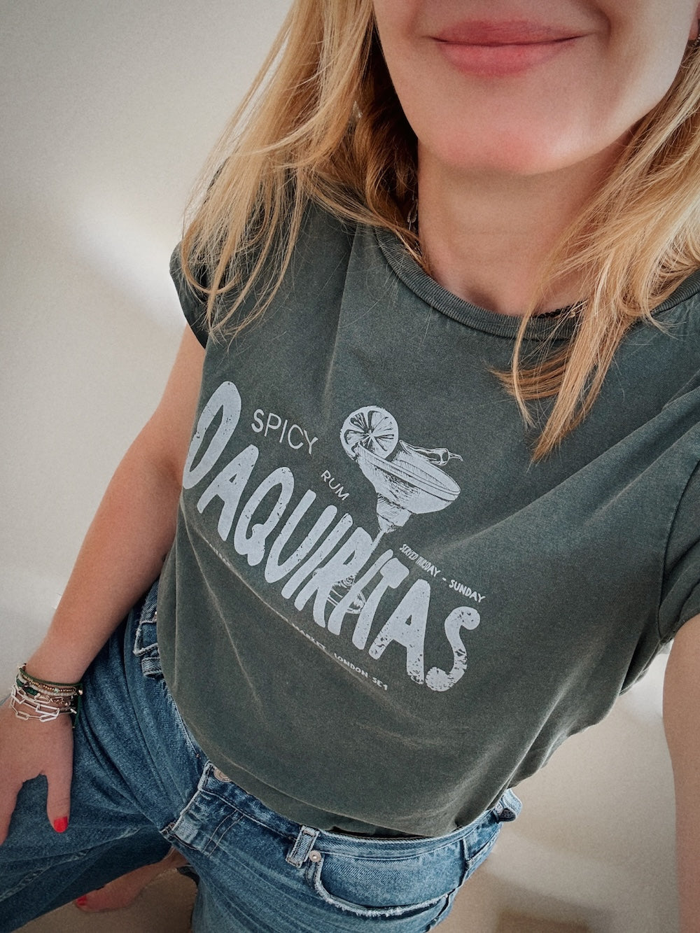 Daquiritas Menu Daquiritas Tee Stone Wash Green