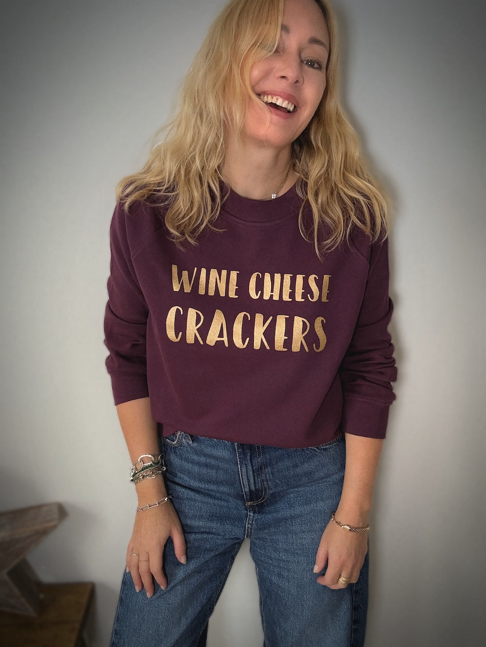 Wine Cheese Crackers Festive Sweatshirt