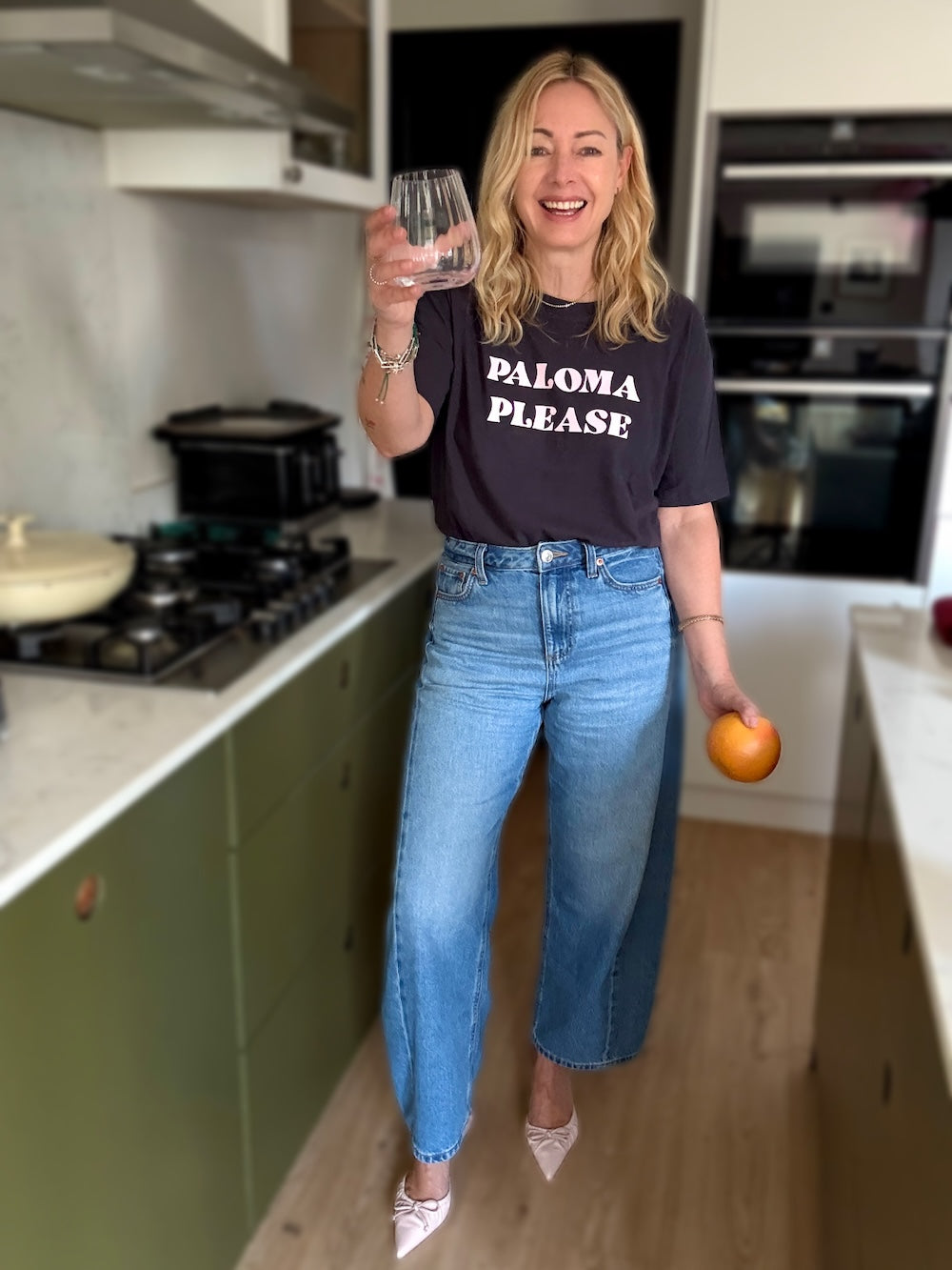Paloma Please Tee Dark Grey Pink