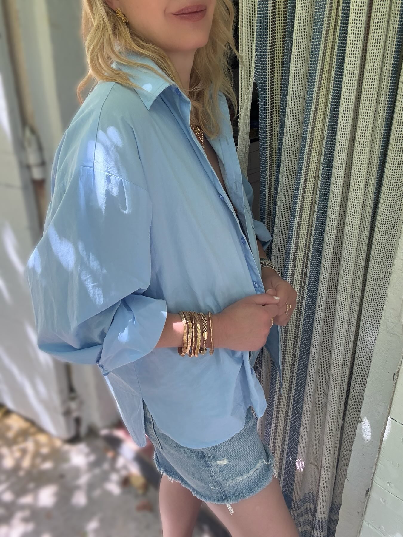Paige Oversized Shirt Blue