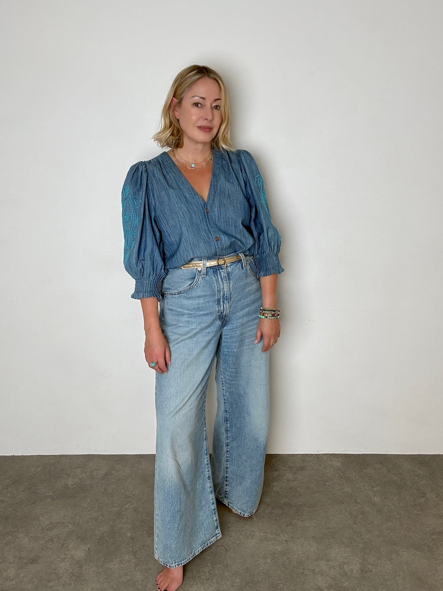 Chambray Denim blouse